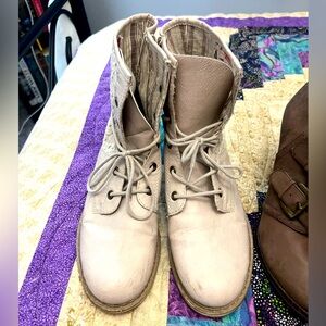 Cream Rieker boots.